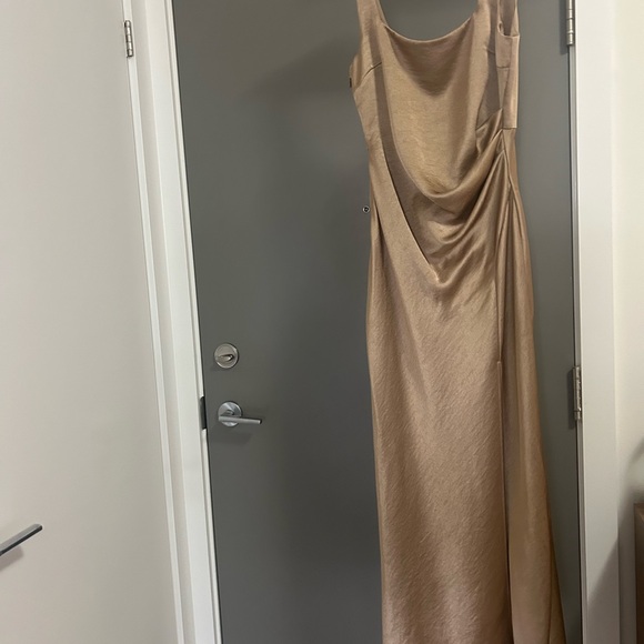 Satin Gold Evening Gown - Picture 5 of 6